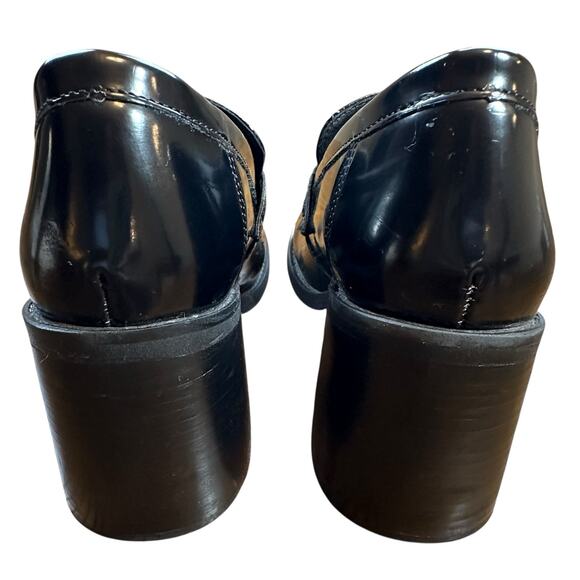 Steve Madden Womens Universe  Black Loafers Offord Chunky Pump 3' Heel Size 10 - Picture 4 of 16